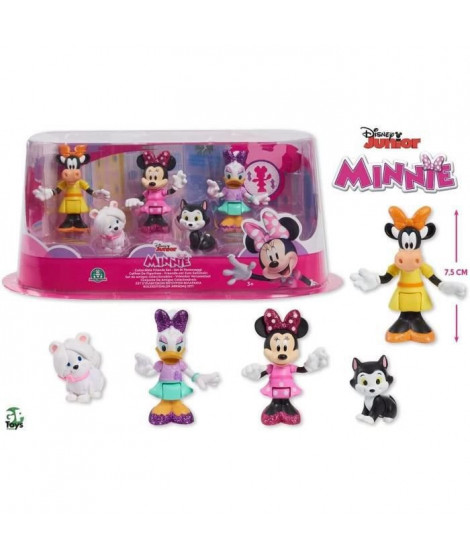 Minnie, Coffret 5 figurines 7,5 cm Articulées, 5 personnages a collectionner, Jouet pour enfants des 3 ans, MCN19