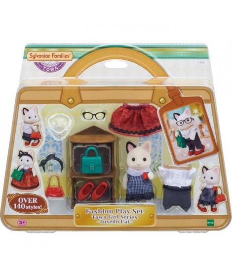 SYLVANIAN FAMILIES - 5462 - La valisette de mode et grande soeur chat bicolore - Le village