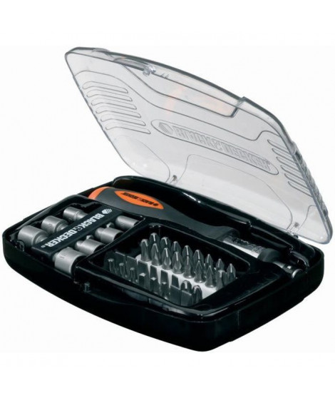 Kit de Tournevis a Cliquet avec accessoires (40 pieces) BLACK+DECKER - A7062-XJ