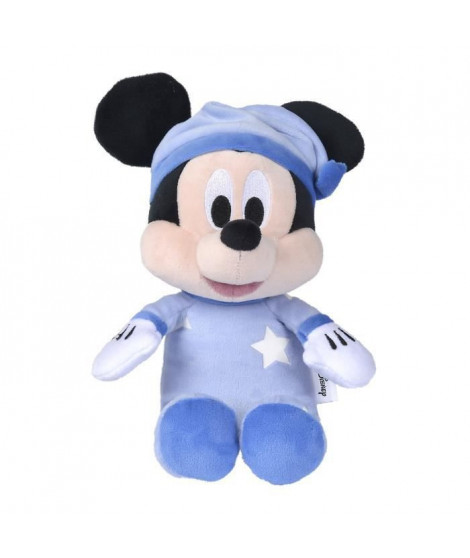 Peluche Disney Mickey  Phosphorescente - 25 x 13 13 cm - Impression lumineuse - Bleu