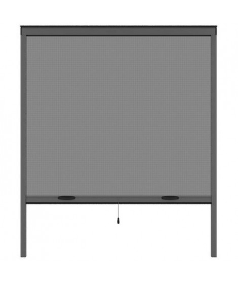 Moustiquaire de fenetre L220 x H160 cm en aluminium gris anthracite -  Recoupable en largeur et hauteur