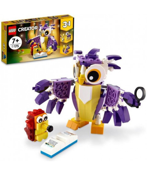 LEGO 31125 Creator 3 en 1 Fabuleuses Créatures De La Foret, Du Lapin a la Chouette en Passant par l'Écureuil, Figurines d'Ani…