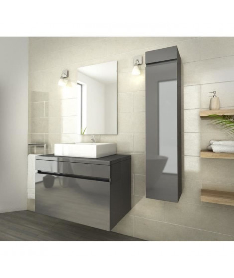 LUNA Ensemble de salle de bain 80 cm gris vernis