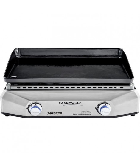 Plancha a gaz a poser CAMPINGAZ - Master L inox - 2 brûleurs - Plaque en fonte - Surface de cuisson : 60 x 40 cm