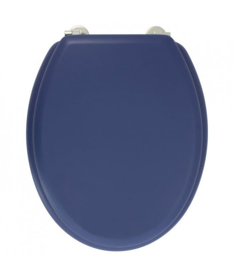 GELCO DESIGN Abattant WC Dolce - Charnieres inox - Bois moulé - Bleu marine