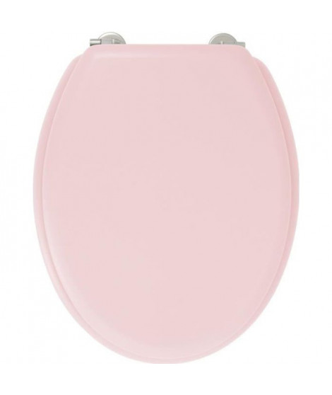 GELCO DESIGN Abattant WC Dolce - Charnieres inox - Bois moulé - Rose crystal