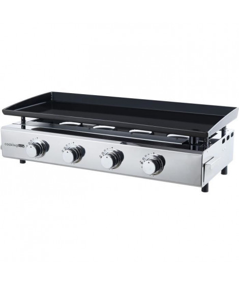 COOKINGBOX Plancha a gaz 4 feux Brasilia a poser - Acier émaillé - 84x41,4x19 cm