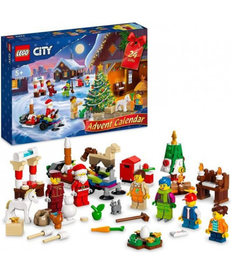 LEGO City 60352 Calendrier de l'Avent 2022, Jouet, Figurine Pere Noël, Cadeau pour Enfants