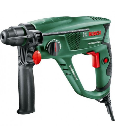 Perforateur Bosch - PBH 2500 SRE (600W, 1,9 J, 0  5.100 cps/min, Livré avec Accessoires et Coffret Plastique)