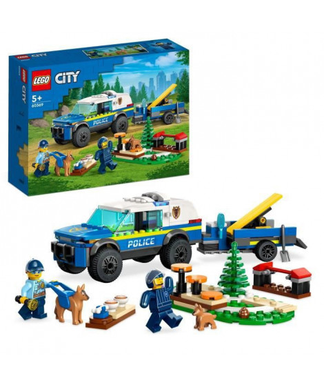 LEGO City Police 60369 Le Dressage des Chiens Policiers, Jouet Voiture avec Remorque