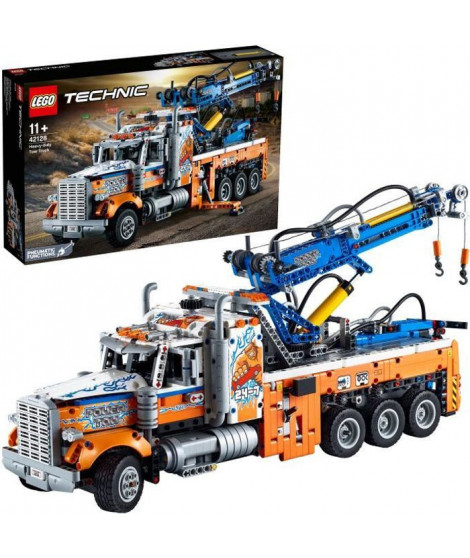 LEGO 42128 Technic Le Camion de Remorquage Lourd Camion Jouet avec Grue, Jouet de Construction pour Enfants