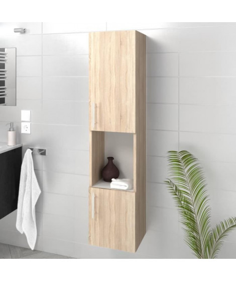 LUNA / LIMA Colonne de salle de bain L 25 cm - Décor chene sonoma