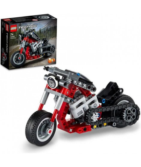 LEGO 42132 La Moto, Maquette a Construire 2 en 1, Jouet de Construction, Idée de Cadeau pour Enfants des 7 Ans
