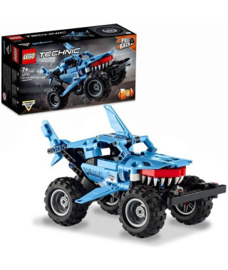 LEGO 42134 Technic Monster Jam Megalodon, Voiture Jouet pour Enfants +7 Ans 2 en 1 Truck et Low Racer Lusca a Rétrofriction