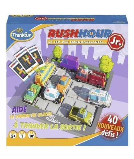 Rush Hour Junior - Ravensburger - Casse-tete Think Fun - 40 défis 4 niveaux - A jouer seul ou plusieurs des 5 ans - Français …