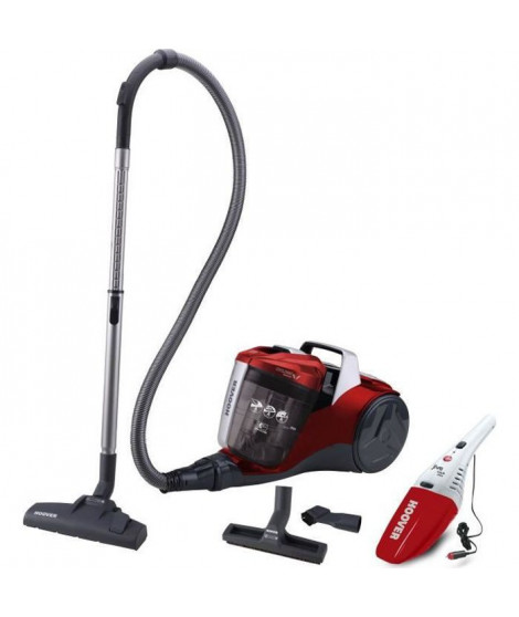 HOOVER BR71_Jcar Aspirateur Traineau Sans Sac + Aspirette - Autonomie 40 Min, 22V Lithium, Maxi Accessoirise Home&Car