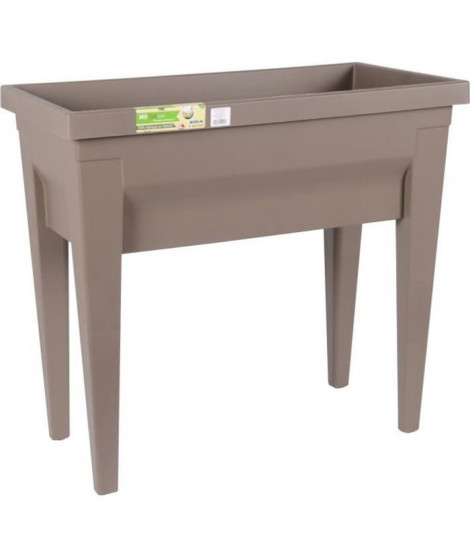 EDA Espace potager avec table City Veg&Table - 76 x 38,5 x H 68 cm - 57 L - Taupe