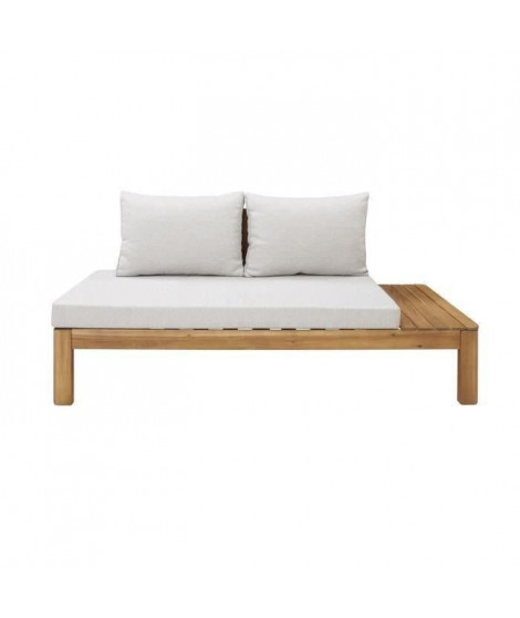 Banquette de jardin en bois d'acacia FSC 2 personnes avec coussins - SANA