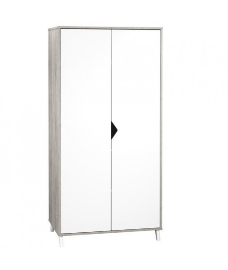 Babyprice - SCANDI GRIS - Armoire 2 Portes