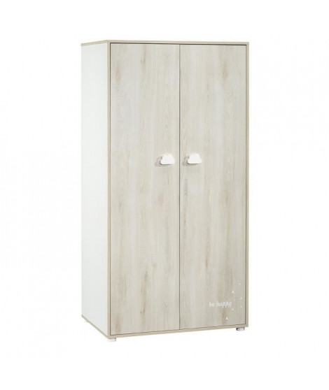 BABYPRICE  Armoire Chambre Bébé Smile Hetre Cendré  2 Portes