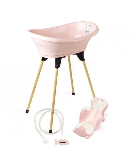 Pack baignoire THERMOBABY VASCO 5 en 1 Rose poudre - Fabriqué en France