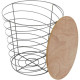 Table filaire ronde - Bois et métal - Gris - Style industriel - 40 x 40 x 40,5 c