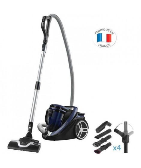 ROWENTA Silence Force Cyclonic CAR PRO Aspirateur traîneau sans sac - Collecteur 2,5 L - Silencieux 67dB - Noir et bleu YY4560FE