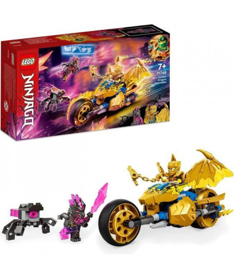 LEGO 71768 NINJAGO La Moto Dragon d'Or de Jay, Jouet avec Véhicule et Figurine de Dragon, Idée Cadeau Anniversaire pour Enfants