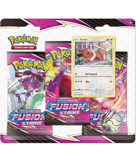 POKEMON - Pokemon Sword & Shield 8:  Fusion Strike Booster 3-pack with foil & coin Version Anglaise
