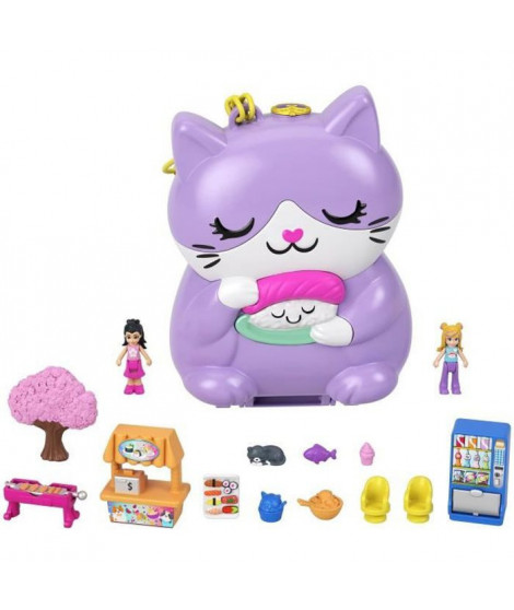 Polly Pocket - Coffret Chat Restaurant - poupée mini-univers - 4 ans et +