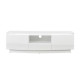 Meuble TV LED Style contemporain FLORENCE - Blanc brillant  - 2 portes + 1 tiroir- L 140 x P 45 x H 41 cm