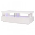 BLUE LIGHT Table basse et luminaire led - Blanc - L 120 x P 60 x H 45 cm