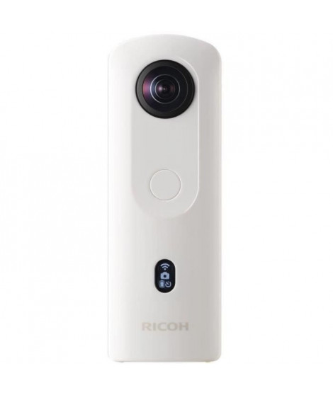 RICOH 91080002 - Caméra Theta SC2 360° - 14MP - Vidéos 4K - 3200 iSO - Blanche + Attache Grise