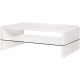 Table basse rectangulaire - Blanc - Essentiel - Avec 1 étagere en verre - 120 x 60 x 40 cm - BELLA