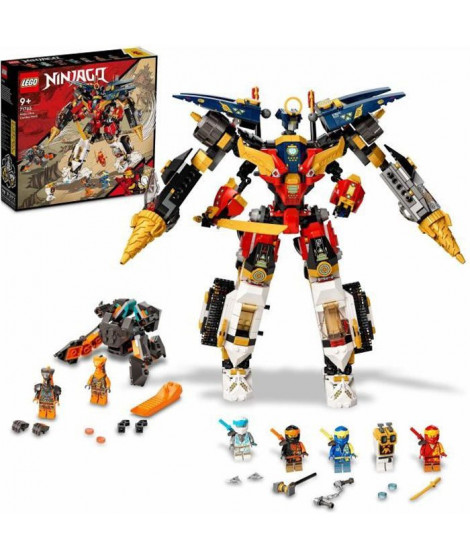 LEGO 71765 NINJAGO Le Robot Ultra Combo Ninja 4 en 1, Voiture, Jet, Tank et 7 Minifiguresavec banniere a collectionner