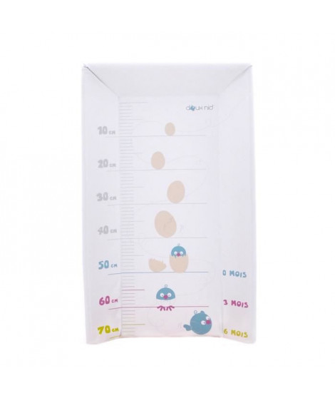 DOMIVA Plan a langer Toise imprimé - PVC - Matelas intégré - Blanc imprimé - 50 x 80 cm