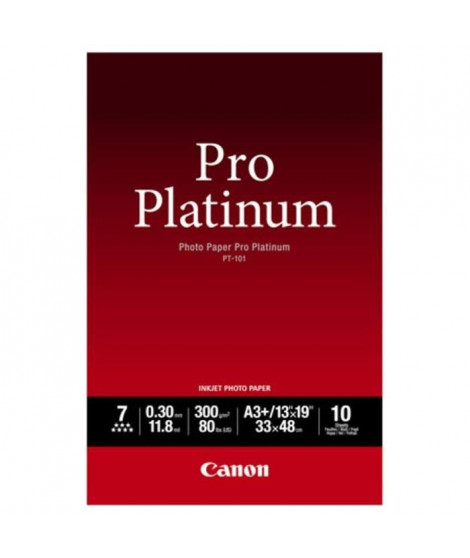 CANON Papier photo A3 PT-101 Pro platinum 300gr 10 feuilles