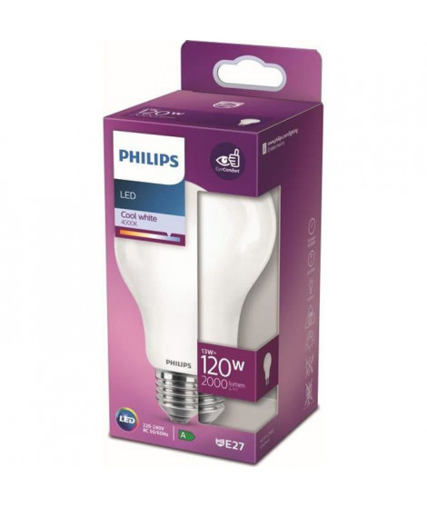 Philips Ampoule LED Equivalent 120W E27 Blanc froid Non Dimmable, verre