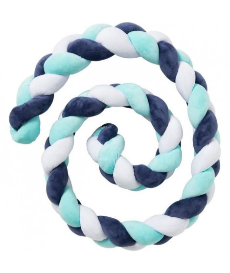 Tresse de décoration BABYCALIN - Coussin - Velours - 200 cm - Bleu - BABYCALIN