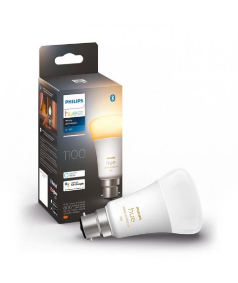 PHILIPS Hue White Ambiance - Ampoule LED connectée B22 équivalent 75W - Compatible Bluetooth