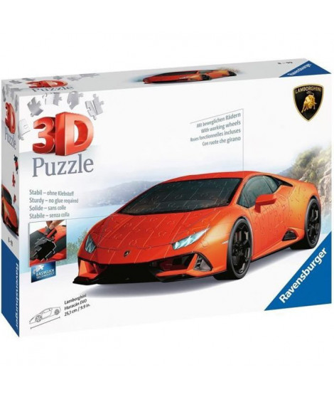 LAMBORGHINI Puzzle 3D Huracán EVO - Ravensburger - Véhicule 108 pieces - sans colle - Des 8 ans