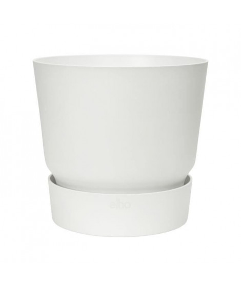 ELHO Pot de fleurs rond Greenville 25 - Extérieur - Ø 24,48 x H 23,31 cm - Blanc