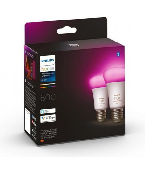 PHILIPS Hue White & Color Ambiance Ampoules LED connectées E27 - Compatible Bluetooth