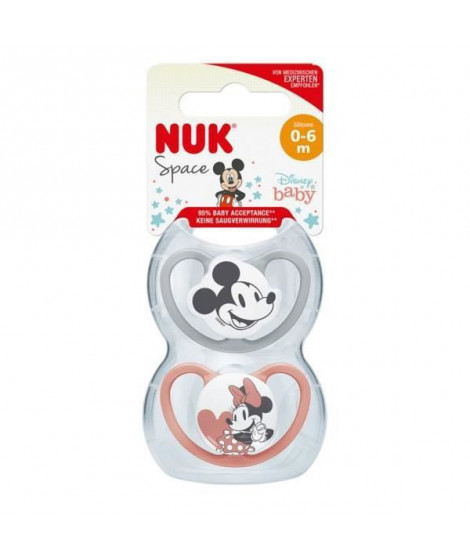 NUK Lot 2 sucettes SPACE Minnie - 0-6 mois
