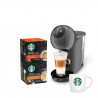 KRUPS NESCAFE DOLCE GUSTO YY4893FD Machine a café + 2 boites de capsules espresso et macchiato + mug Starbucks, Compact, Anth…