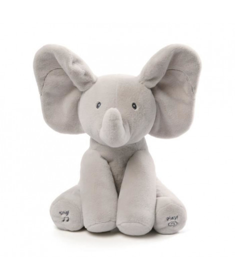 FLAPPY L'ÉLÉPHANT  GUND  6054176 - Peluche Interactive pour Bébé - Il Bouge, Parle et Chante - Peluche Éléphant 30 cm - Ver…