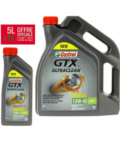 CASTROL Huile moteur GTX 10W40 - 5 litres + 1 litre