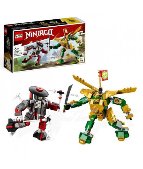 LEGO NINJAGO 71781 Le Combat des Robots de Lloyd  Évolution, Jouet avec 2 Minifigurines