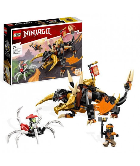 LEGO NINJAGO 71782 Le Dragon de Terre de Cole  Évolution, Jouet avec 2 Minifigurines