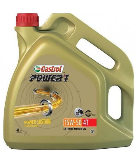 Huile-Additif Power 1 4T - CASTROL - Synthetique / 15W50 / 4L